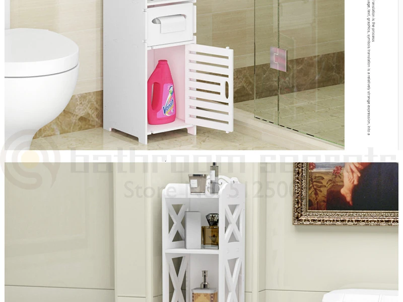 Creative Toilet Toilet Storage Rack Floor Toilet Waterproof Multi-storey Bathroom Storage Rack Hole-free Lockers Bathroom Stuff