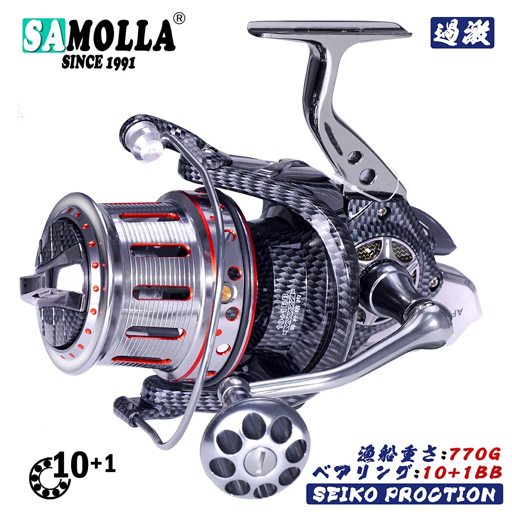 New Seawater Proof Fishing Reel 8000-12000 All Metal 10+1 Ball Bearings Drag 25kg For Big Fish Carp Spinning Reels Molinete
