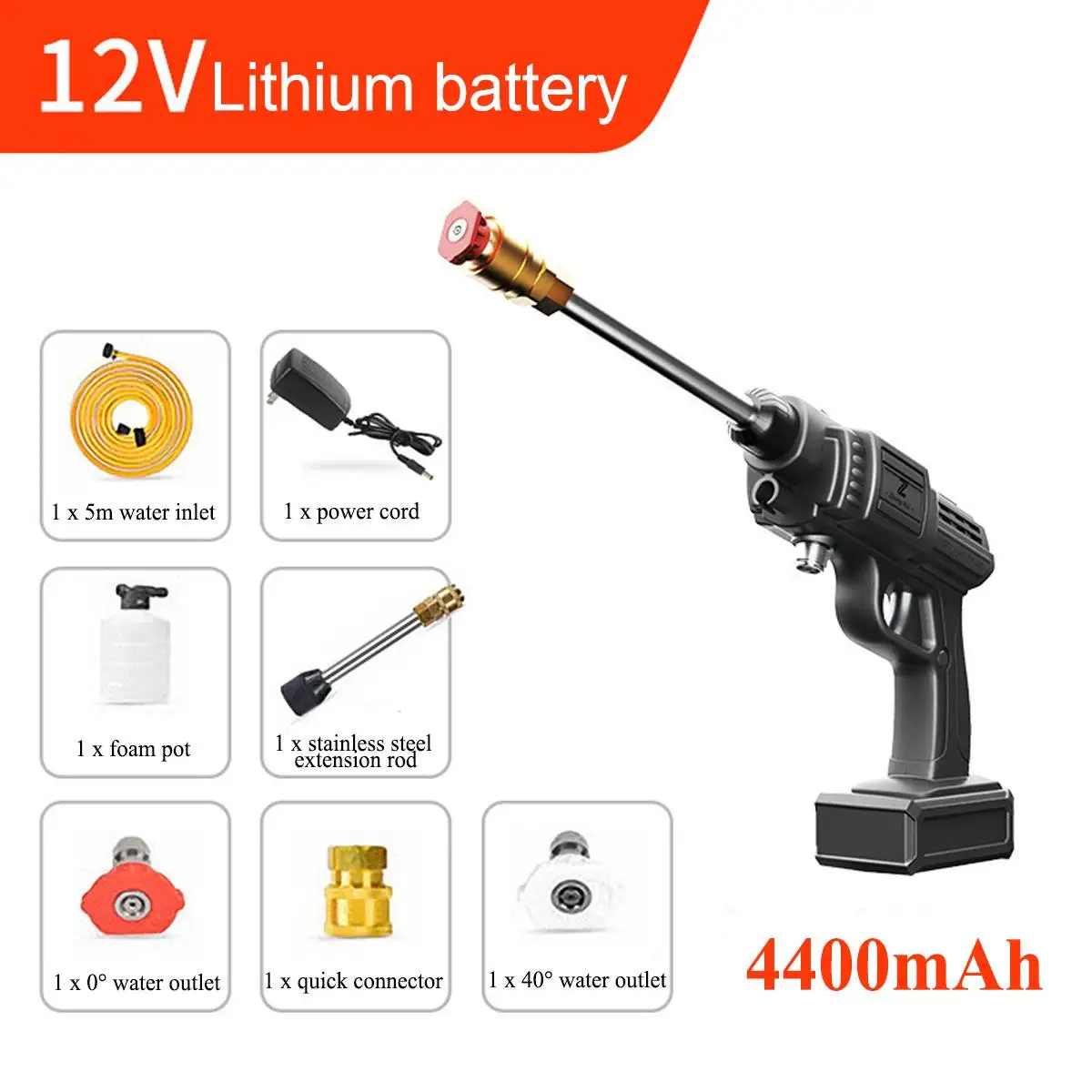156W 12V 4400mAh 30bar High Pressure Lithium