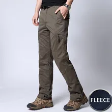 Осень зима мужские теплые флисовые брюки карго с карманом модная одежда тактические армейские военные брюки свободные хип хоп джоггеры