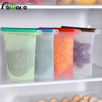

Silicone Bags Reusable Silicone Food Bag Reusable Ziplock Bags Storage Bag Containers Plastic Conteiner Freezer Gallon Size Zip