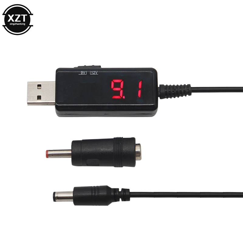 USB кабель зарядный повышающий 5 В до 9 12 регулируемое напряжение адаптер питания