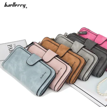 

Baellerry Leather Women Wallets Coin Pocket Hasp Card Holder Money Bags Casual Long Ladies Clutch Phone Wallet Women Purse