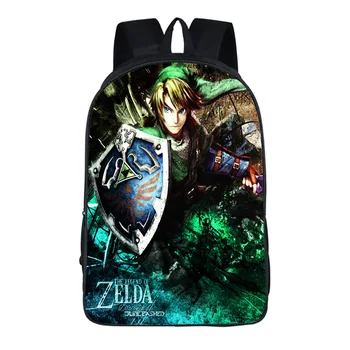 

The legend of zelda School Backpack Kids 16 Inch Anime 3D Bags School Bag For Boy Girl bagpack Baby Bags for Mochila Para Hombre