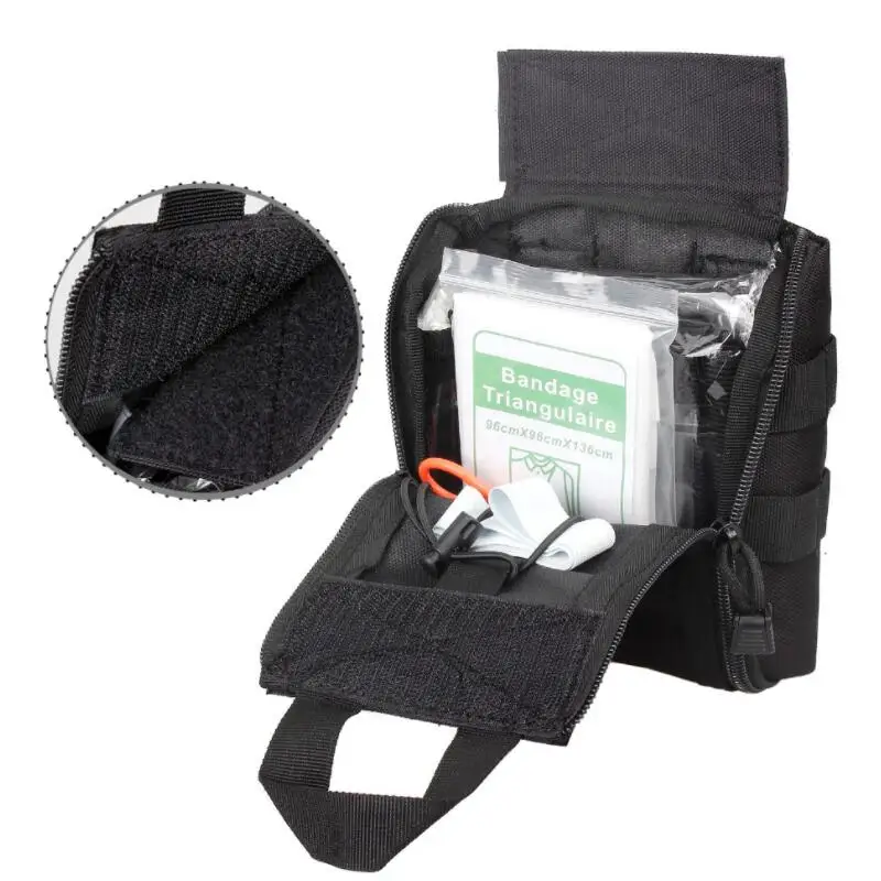 Black Outdoor Hunting Tactical Molle EDC Emergency First Aid Kit Pouch Utility Belt Medical Kit Survival Gear Bags