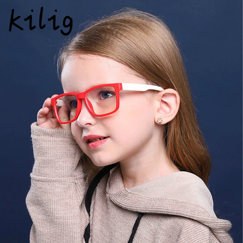 Для девочек, синий светильник, блокирующие солнцезащитные очки для детей, антибликовый фильтр, детские очки, оптические линзы с рецептом, для детей 3-10 лет