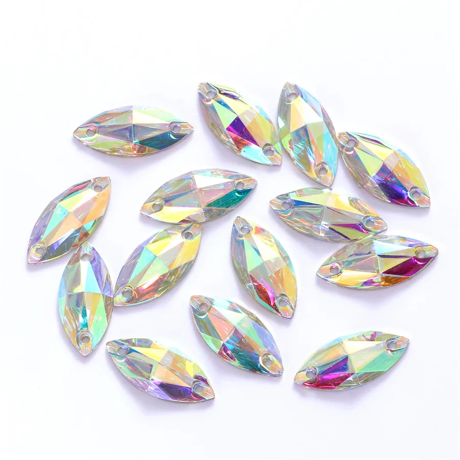 Sew On Rhinestones Mix shapes Resin Sewing Rhinestone AB Flatback Sew On Stones Strass for Clothing Accessories Shoes