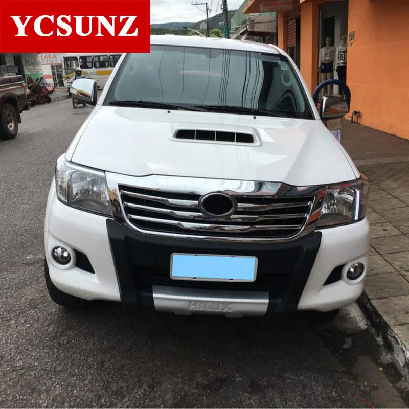 ABS хромированный передний Гриль Крышка для Toyota Hilux Vigo 2012 2013 2014 Автомобильный