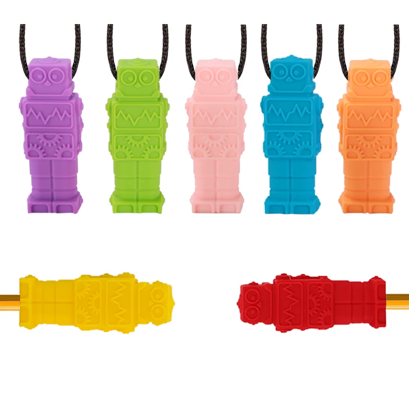 

Robot Baby Teether Silicone Pencil Topper Teethers For Children Kids Teething Toy
