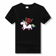 

Unicorn T Shirt Starry sky Rainbow Funny Spoof High Quality 100% Cotton White Black Tops Cartoon T-shirt