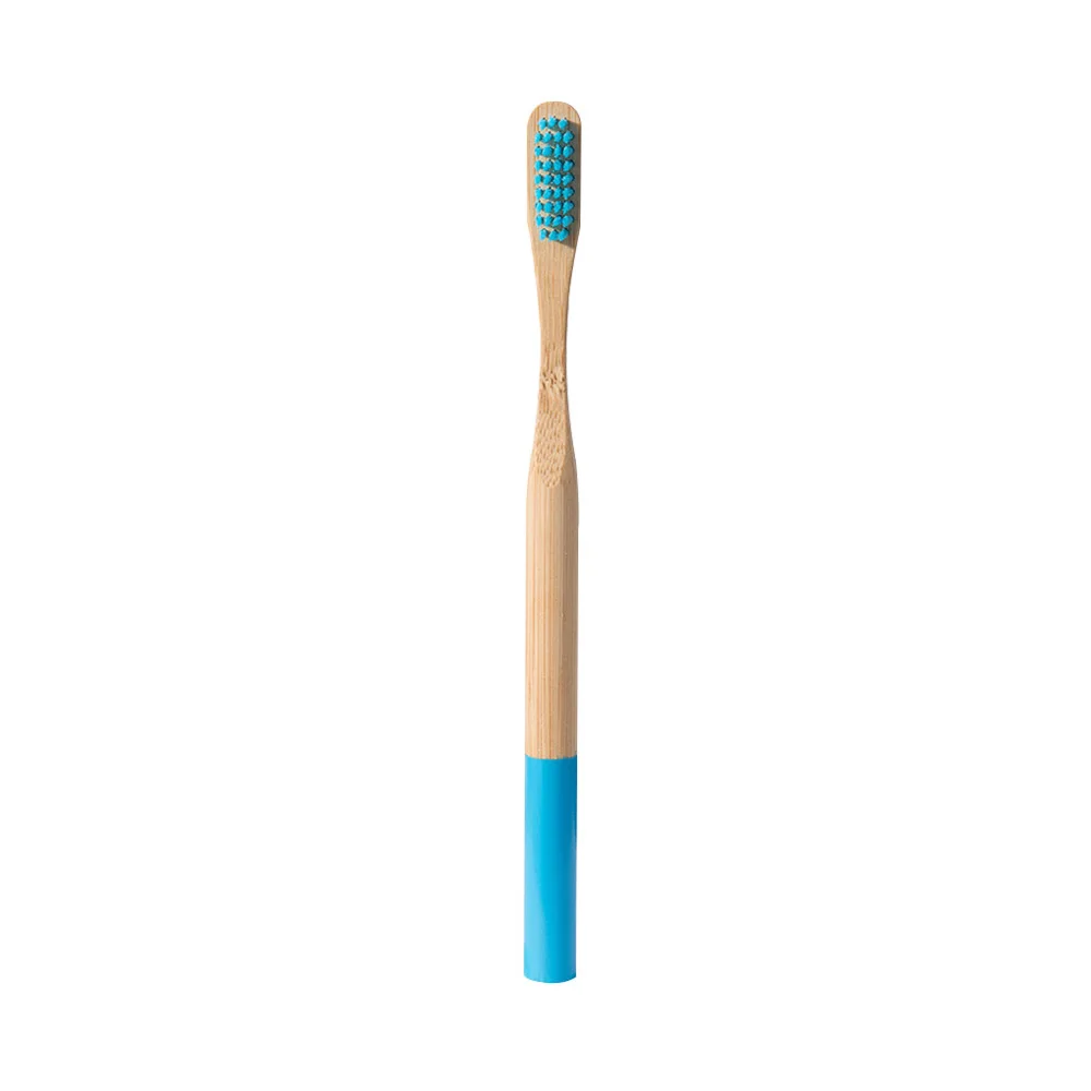 Зубная щетка для взрослых, портативная, мягкая, для волос, Экологически чистая, для чистки полости рта, натуральный, чистый бамбук, средство для ухода за изделием, мягкая щетина, очистка языка - Цвет: 04 Blue