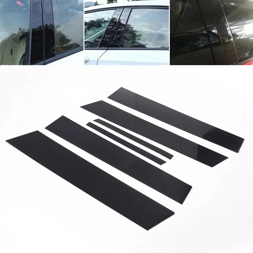 6Pcs Car Black Pillar Posts For Honda Civic 2006 2007 2008 2009 2010