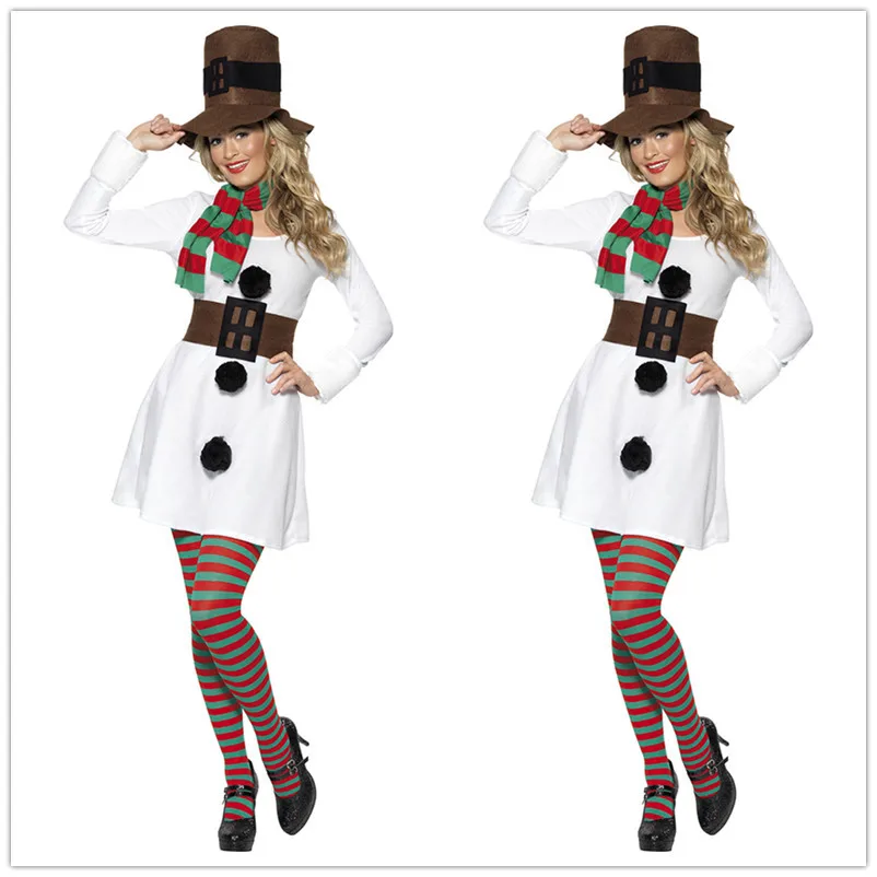 

Christmas Clothing Adult Female Snowman-Costume sheng dan qun Snow White Princess Ball Party Game Uniform
