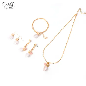 

2020 New Diy Jewelry Package Necklace Earring Bracelet Set With Hammered Metal Plate Acrylic Sea Shell Pearl Glass Beaded Charm