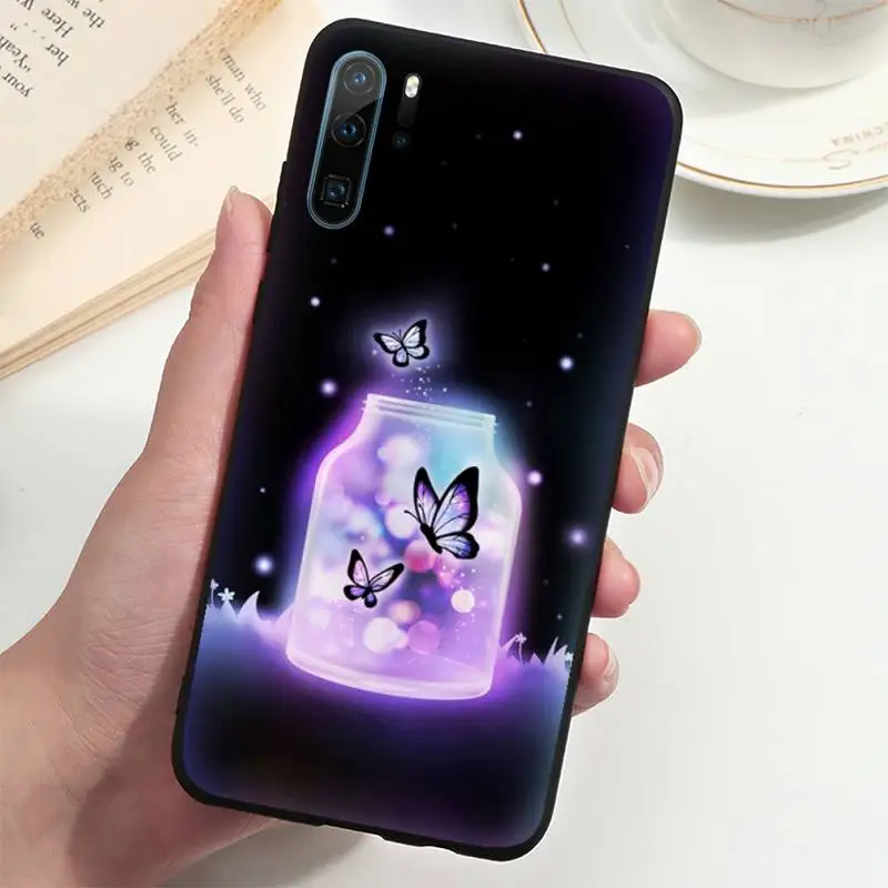 Bling Bướm Xanh Ốp Lưng Điện Thoại Huawei P20 P30 P40 Lite Pro P Thông Minh 2019 Giao Phối 10 20 Lite Pro nova 5T phone case for huawei Cases For Huawei