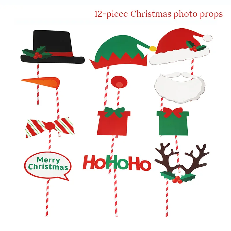 Photo booth4 Joy-Enlife рождественские украшения для домашнего декора новогодние очки повязка на голову фоторамка реквизит Детские Рождественские подарки реквизит для фотосессии Navidad - Цвет: Photo booth4