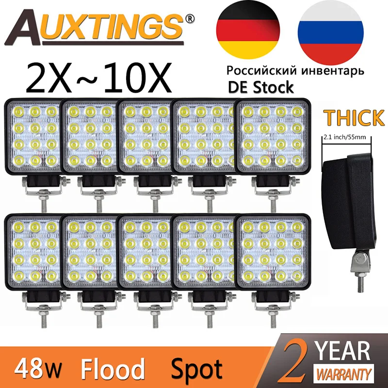 Faro da Lavoro 8cm 3 Pollici 40W LED 12V 24V Giallo 3000K Impermeabile Spot Faretti Luci di Lavoro Fuoristrada per Trattore Camion Auto Barca 4x4 ATV UTV