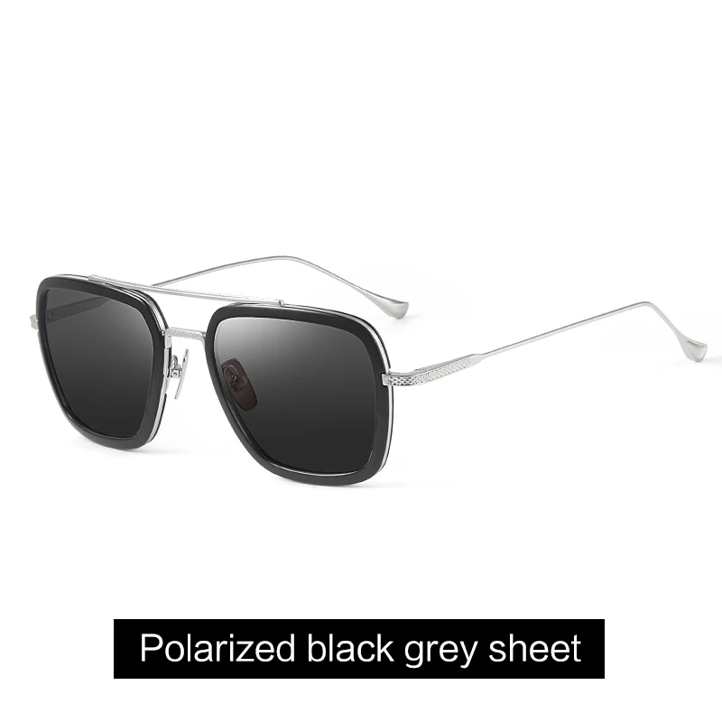 MORAKOT, мужские винтажные стимпанк Солнцезащитные очки, фирменный дизайн, Старк, Железный человек, очки, ретро, ветрозащитные, паровые, панк, солнцезащитные очки, UV400 - Цвет линз: Polarized black