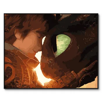 

How to Train Your Dragon Painting by Numbers on Canvas Poster Paint by Number kits for Adults coloring by numbers for adults
