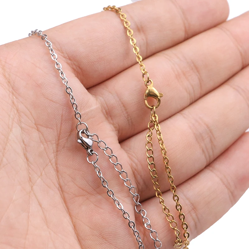Цепь LUXUSTEEL из кубинской нержавеющей стали удлинитель 45 см + 5 ожерелье золотистого