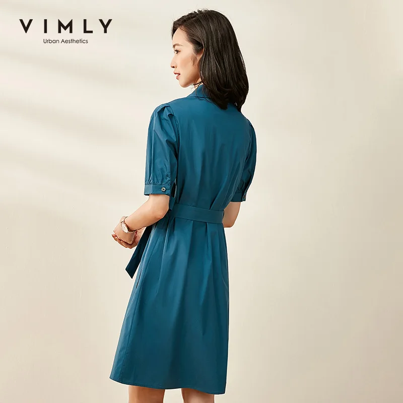 Женское офисное однобортное платье Vimly элегантное винтажное до колена с
