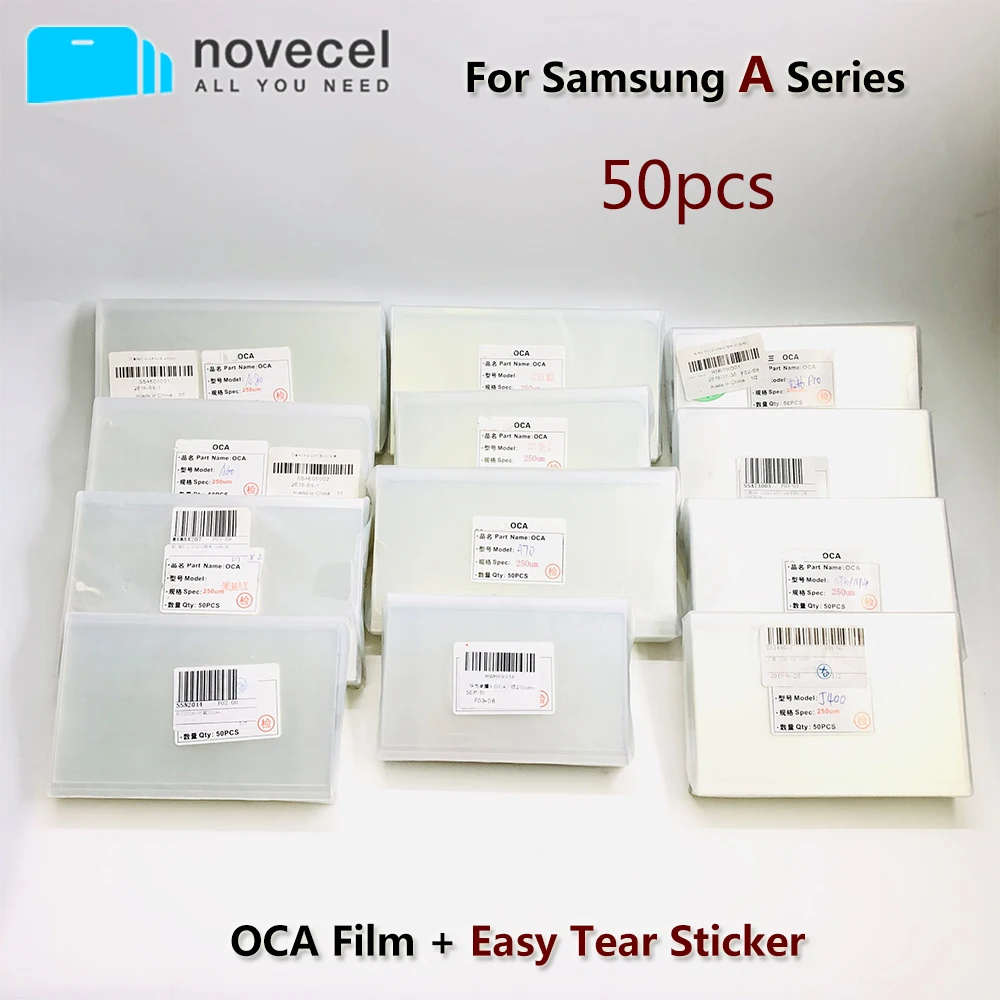 50 шт. 250 мкм для Samsung A10 20 30 40 2019 A70 80 M10 M20 M30 M40 OCA клей оптическая клейкая пленка и