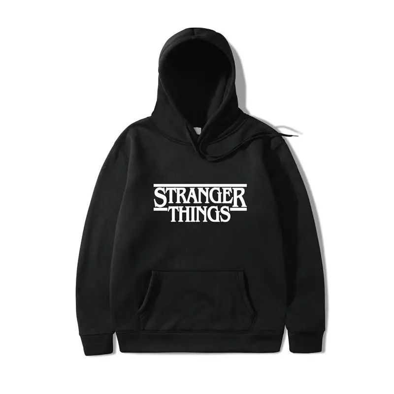 

2019 Trendy Faces Stranger Things Hooded Mens Hoodies and Sweatshirts Oversized for Autumn with Hip Hop Winter Hoodies Men Brand