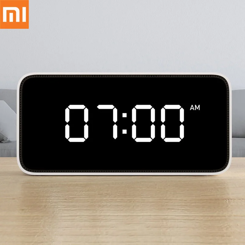 Умный будильник Xiaomi Mijia Xiaoai голосовое вещание часы ABS настольные Dersktop
