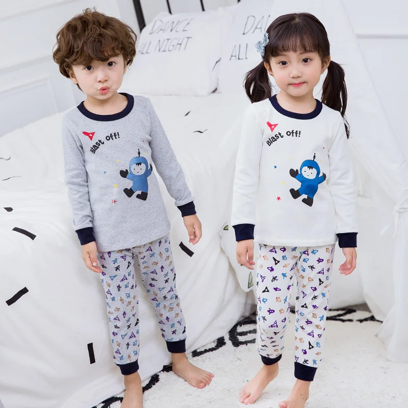 

CHILDREN'S Pajamas Cotton Long Sleeve Autumn And Winter Men And Women Children Homewear Set 2019 Four Seasons Comfortable Long S