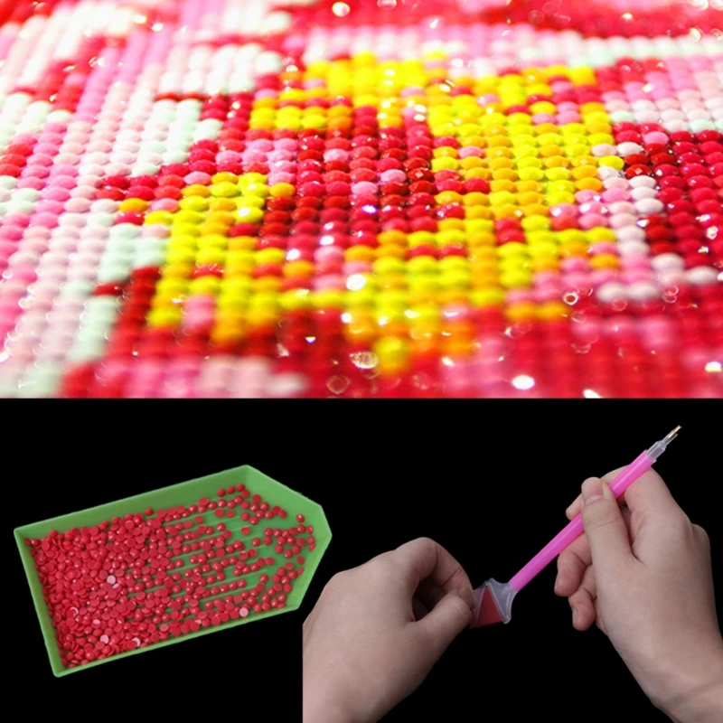 5Pcs DIY 5D Diamond Painting 3-Piece Rhinestone Sticky Pen Embroidery Stich Tool Q6PE
