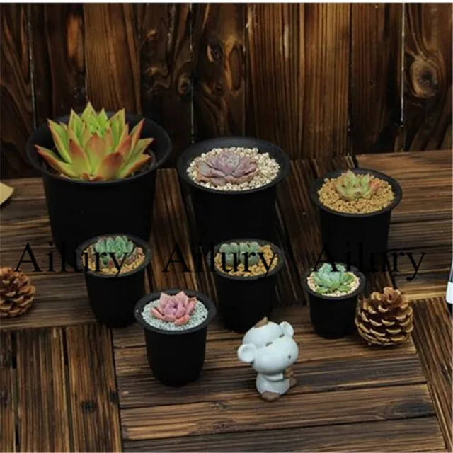 Kerek Vastag Matt Vientiane -Medence. Plasztikus Virág Pozsgás Növények Növény, Vastagság, Kert Cserepes Kültéri Bonsai - Image 2