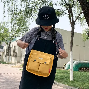 

New Art Small Fresh Student Bag Japanese One Shoulder Canvas Bag Casual Wear Wind Ins All Match Crossbody Bag