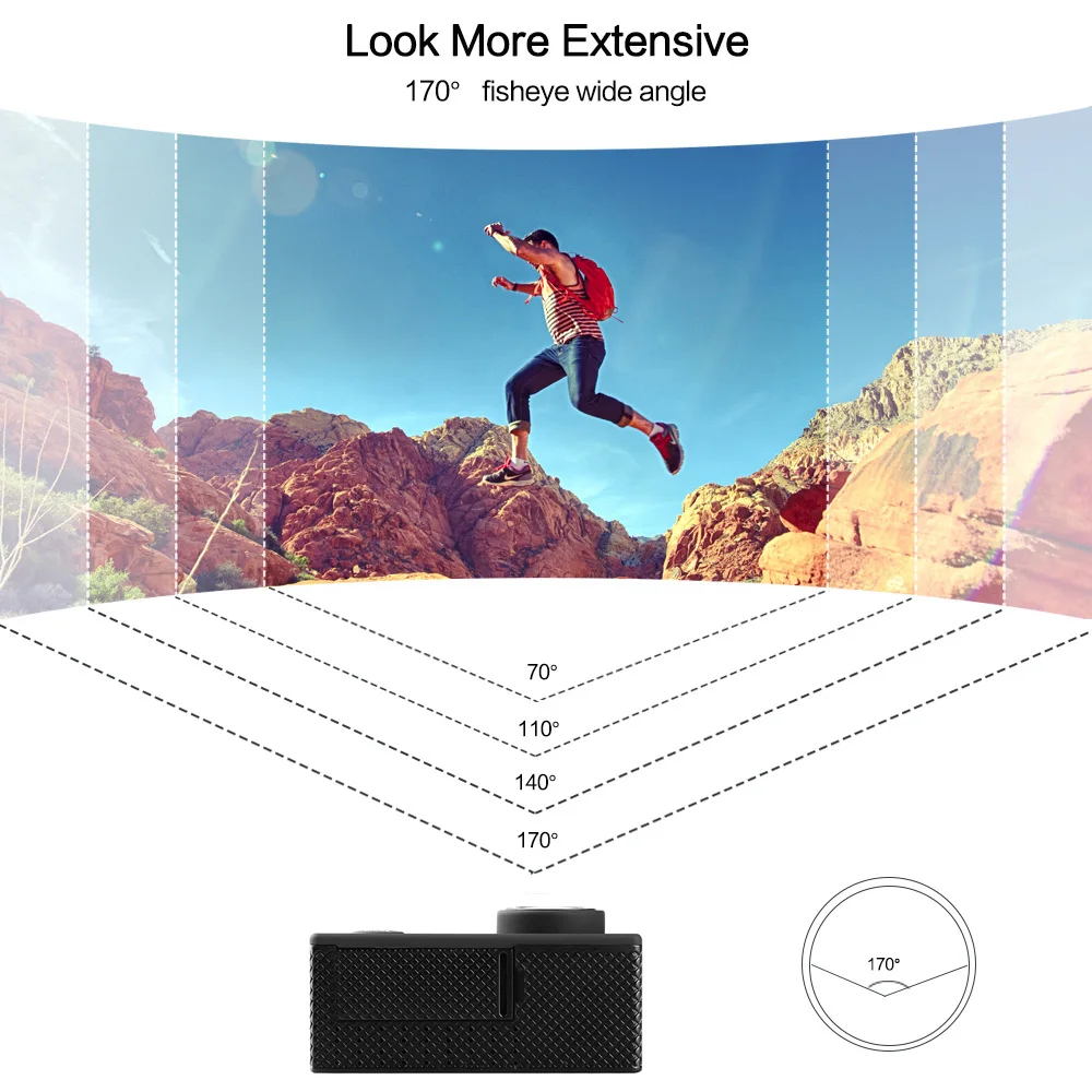 Со сверхвысоким разрешением Ultra HD 4K экшн Камера 60fps Wi Fi 24MP 2 дюймов 170D для занятий