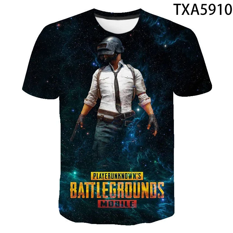 2020 Летняя Повседневная футболка Pubg с 3D принтом для мальчиков и девочек модная