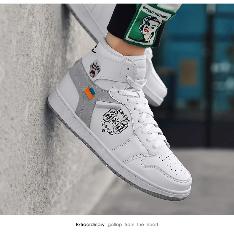 Классические баскетбольные кроссовки Kyrie 4 Face Totem Force 1, Ретро стиль, Lerbon, обувь для спорта на открытом воздухе, атлетические, белые, с высоким берцем, мужские кроссовки
