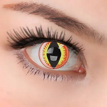 

Wild Animal Sexy Colored Contact Lenses Color lens for Eyes Colorful Halloween Cosplay Con Magic Series CL073 YELLOW RED DRAGON