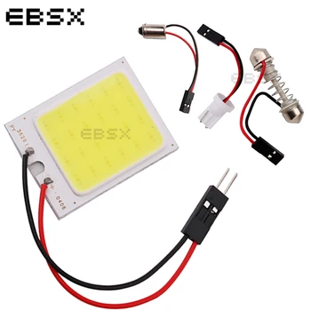 

EBSX 100 PCS Super White COB 24 SMD COB Chip 24LED 12V DC Panel Lamps With T10 + Festoon + BA9S Adapters LED Car LED Light