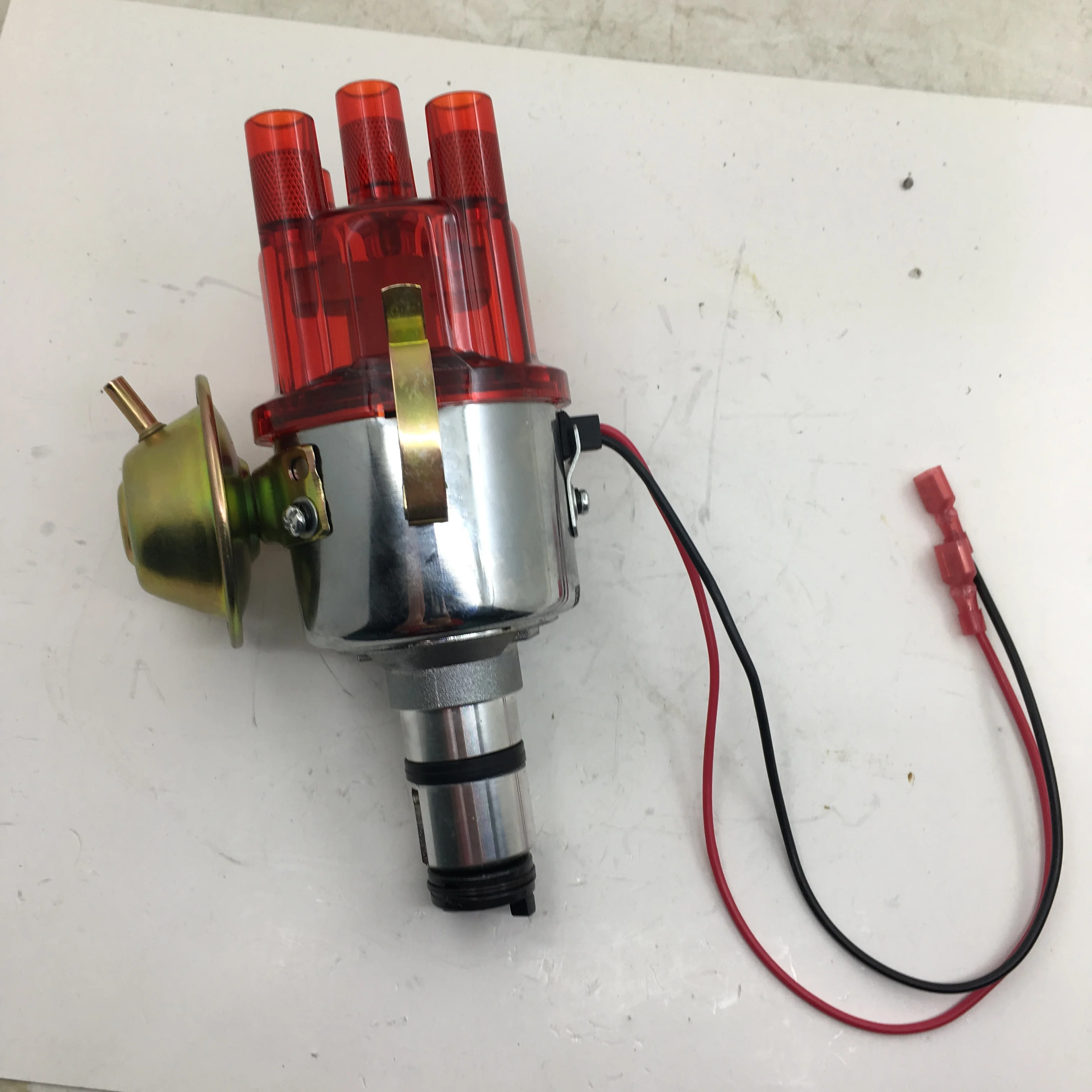 SherryBerg Complete Distributor Chrome Clean Cap 034 Electronic Distributor W Vacuum advance(SVDA) for VW Beetle Bug GHIA New electronic distributor auto distributor assembly automobile distributor automobile ignition distributor