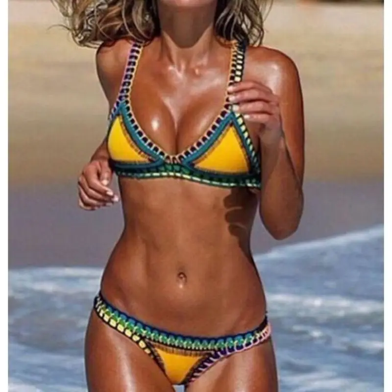 

Swimsuit Biquini Swimwear Sexy Women 2016 Kniting Bik