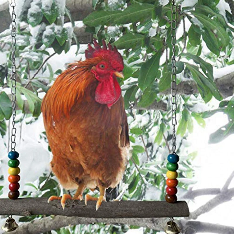 Chicken Swing Wooden Colorful Chicken Toys For Hens Bird Parrot Trainning Large Bird Parrot Trainning