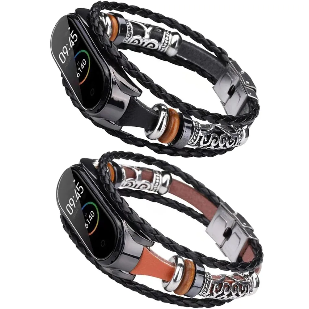 Watch Band For Xiaomi Mi Band 3 Sport Strap Watch Leather Wrist Strap For Xiaomi Mi Band 4 Accessories Bracelet Miband 3 4 Strap