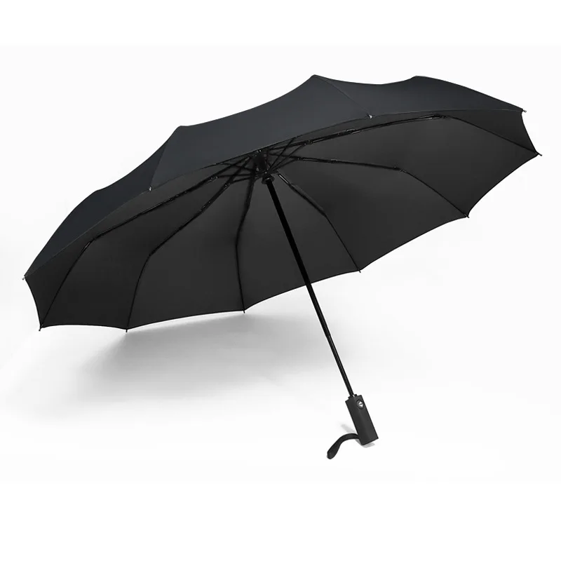 105/115 см креативный 10 костей полностью автоматический зонт складной большой зонт подарок 3 складной солнечный и дождливый зонтик - Цвет: 115cm black