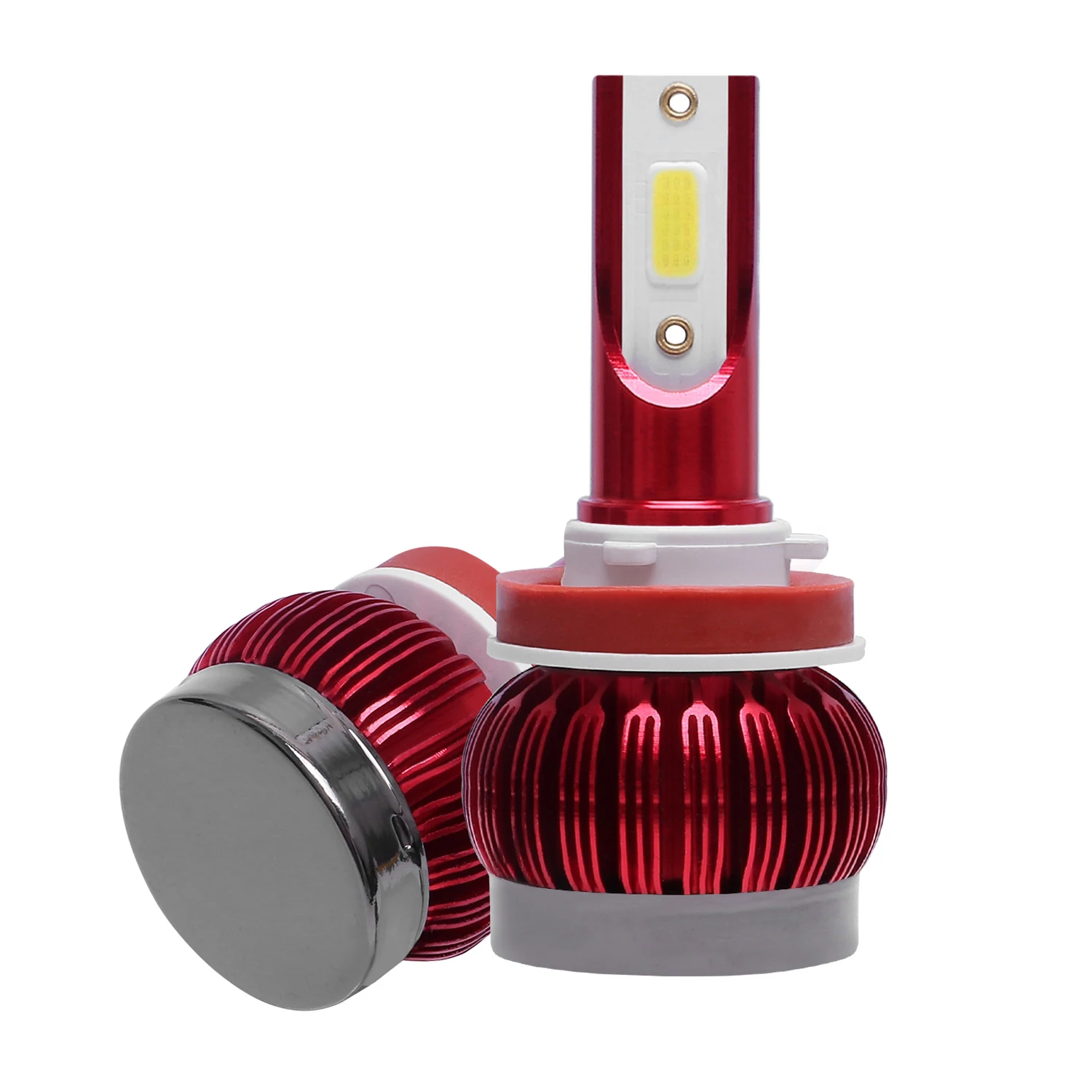 

LED Headlights H8/H9H11 6500LM High/Low Beam Bulbs 3000K Lamps Replacement Part
