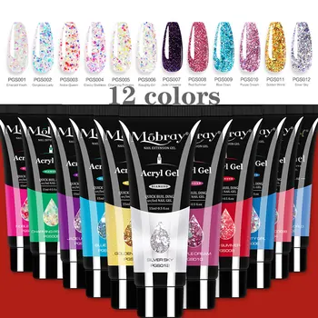 

Poly Glitter Gel For Nails Extensions Poly UV Builder Gel Nail Polish Lacquer 15ml Nail Art Design All For Manicure Top Base