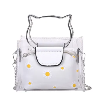 

crossbody bags for women Summer lWomen's Messenger Bag Transparent Chrysanthemum Pattern Two-Piece Bag сумки женские кожаные