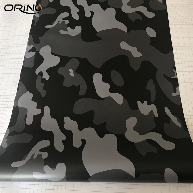 Black Grey Camouflage Vinyl Film Sticker-5