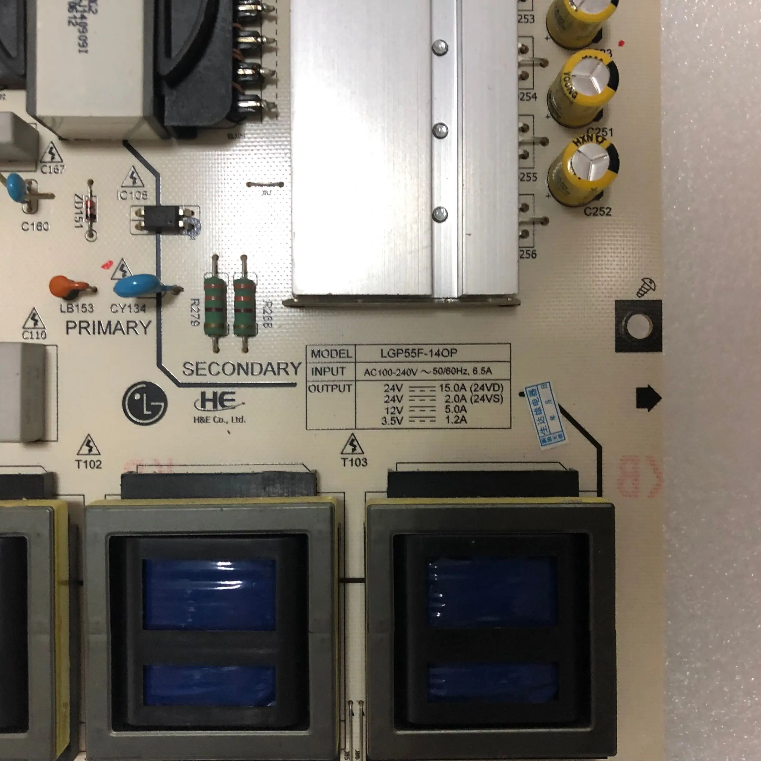 Placa Original do Poder para 55ec9300-ca Teste 100 Eay63348801 Lgp55f14op - Imagem 2