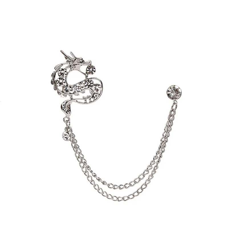 

European and American style retro full of tassel chain shirt collar clip fashion Brooch love metal angel wing Brooch accessories