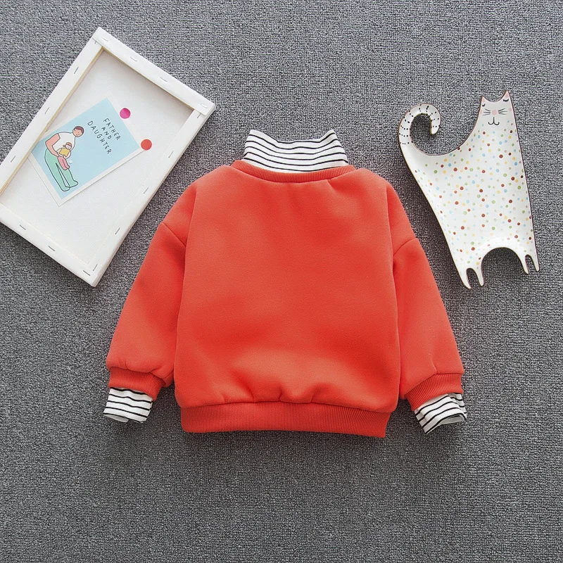 Korean-style Child Hoodie New Style Cartoon Rabbit Printed Thick Base Shirt Winter Childrenswear