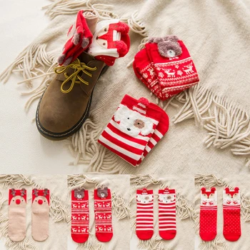 

New Christmas Socks Women Short Socks Soft Socks For Fall And Winter Breathable Cute Cartoon Elk Design Socks Women Tube Socks